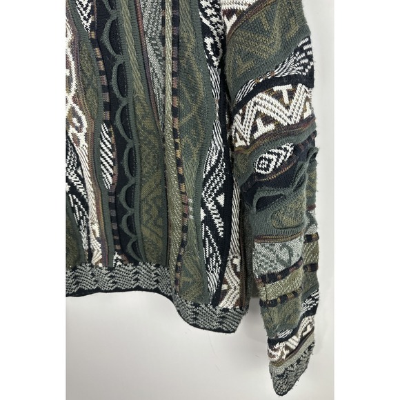 Bachrach Knit 3D Textured Sweater Cosby Biggie Style Earth Tones Mens Size Large - Picture 16 of 16
